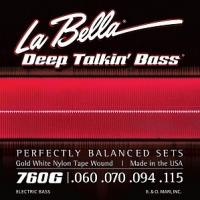 Струны для бас-гитары La Bella 760G Gold White Nylon (USA), 60-115