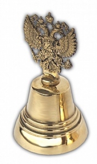 Колокольчик Валдайский KVP4О №4 (D50) полированный с ручкой Двуглавый Орел