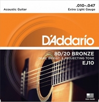 Струны для акустической гитары D'Addario EJ10 (USA) 10-47