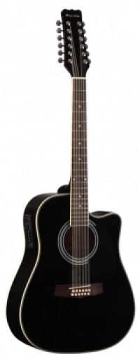 Гитара 12 струнная акустическая Martinez FAW-802-12 CEQ BK.