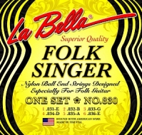 Струны для гитары La Bella 830 Folksinger (USA), наконечник "шарик"