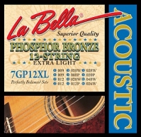 Струны La Bella 7GP12XL Extra Light для 12 струнной гитары (USA) 9-48