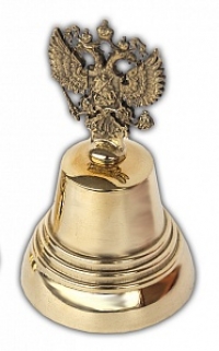 Колокольчик Валдайский KVP5О №5 (D60) полированный с ручкой Двуглавый Орел