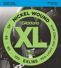 Струны для бас-гитары D'Addario EXL165 (USA), 45-105