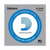 1-я Струна стальная E (Ми) для гитары D'Addario или Dunlop PL008 (USA) 0.008"