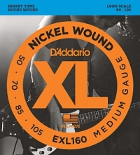 Струны для бас-гитары D'Addario EXL160 (USA), 50-105